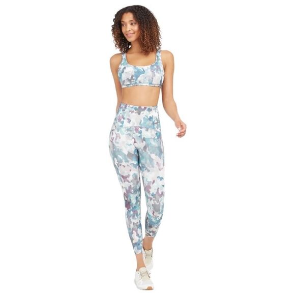 New Spanx Womens Booty Boost Active 7/8 Leggings Painted Camo Size Medium - Picture 3 of 13